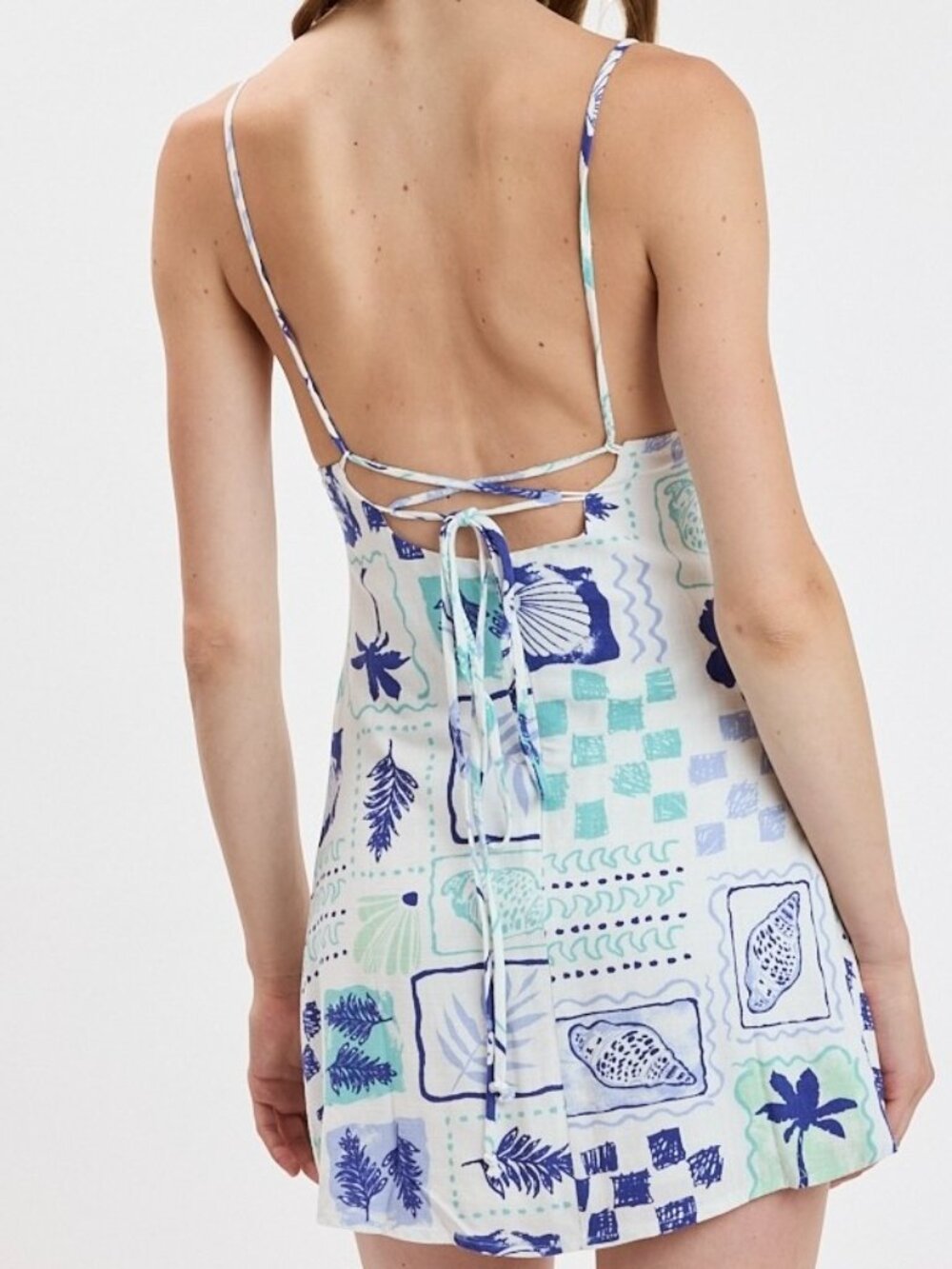 CABO BOUND BLUE MARINE LIFE MINI DRESS - Picture 2 of 2